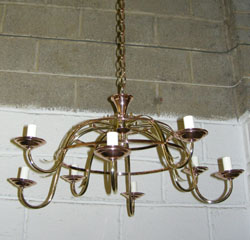 new copper and brass chandelier